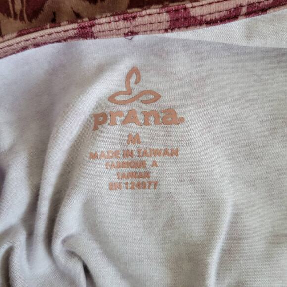 PrAna Faux Wrap Dress Ikat Print Purple Twist Front 3/4 Sleeves Women Medium - Picture 9 of 10